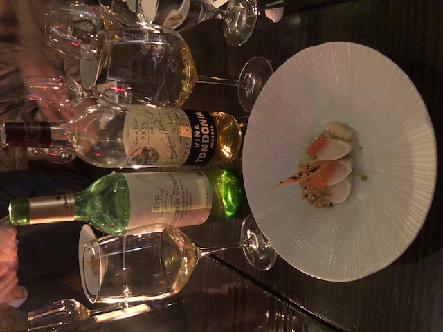 1st course paired with a couple of white Rioja
