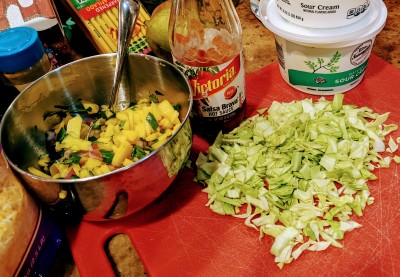 jalapeno mango salsa and cabbage