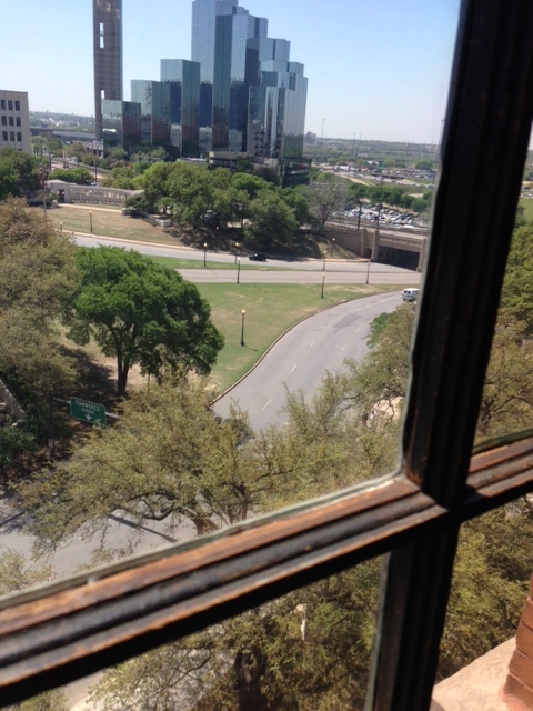 View of assassination site on Elm Street