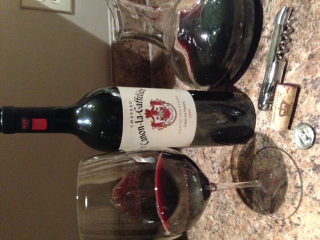 The wine has been decanted in Houndsong's decanter.